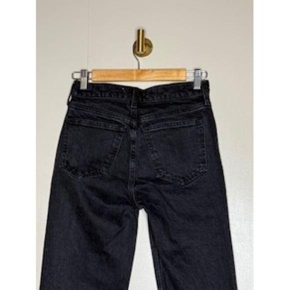 Abercrombie & Fitch 90s Straight Jeans Black High Rise Womens 24 - Picture 6 of 7